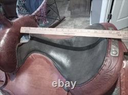 Circle M Pleasure/Trail Saddle Brown Leather 15 in Traditional Western Design