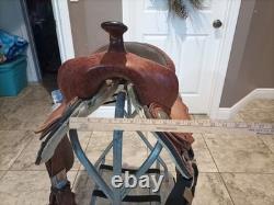 Circle M Pleasure/Trail Saddle Brown Leather 15 in Traditional Western Design