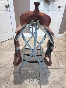 Circle M Pleasure/Trail Saddle Brown Leather 15 in Traditional Western Design
