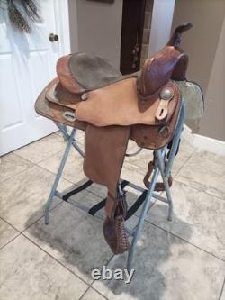 Circle M Pleasure/Trail Saddle Brown Leather 15 in Traditional Western Design