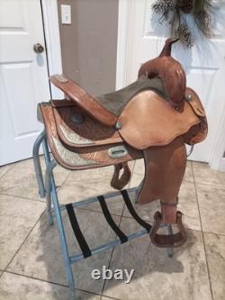 Circle M Pleasure/Trail Saddle Brown Leather 15 in Traditional Western Design