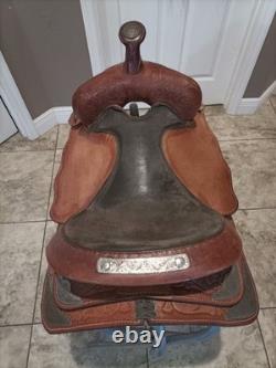 Circle M Pleasure/Trail Saddle Brown Leather 15 in Traditional Western Design