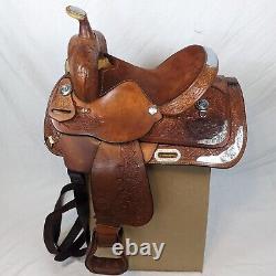 Circle Y 13 Western Trail/Show Saddle suede seat equitation vintage silver