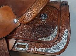 Circle Y 13 Western Trail/Show Saddle suede seat equitation vintage silver