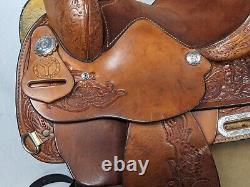 Circle Y 13 Western Trail/Show Saddle suede seat equitation vintage silver