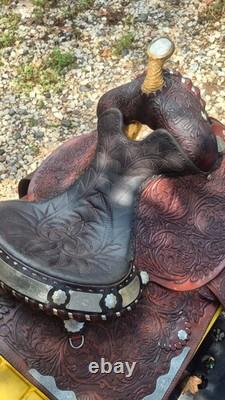 Circle Y 16 Equitation Western Show Saddle/Sterling Silver Embellish. Hand Made