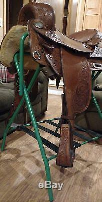 Circle Y 16 PARK & TRAIL Western Saddle Tooled Leather