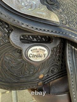 Circle Y 16 Western Show Saddle with Harris Silver Headstall & Saddle Bag