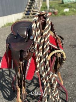 Circle Y All Around Roper 16 Western Saddle With Bosal And Tripping Collar