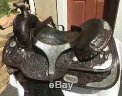 Circle Y Arabian STERLING SILVER Western Saddle w Breast Collar Short Skirt