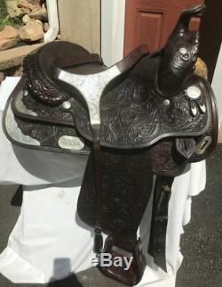 Circle Y Arabian STERLING SILVER Western Saddle w Breast Collar Short Skirt