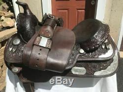 Circle Y Arabian STERLING SILVER Western Saddle w Breast Collar Short Skirt