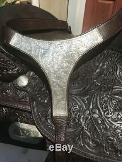 Circle Y Arabian STERLING SILVER Western Saddle w Breast Collar Short Skirt