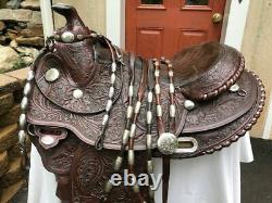 Circle Y Arabian Vintage Saddle Set w Silver Ferruled Headstall Rommel ReinsBC