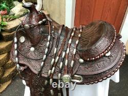 Circle Y Arabian Vintage Saddle Set w Silver Ferruled Headstall Rommel ReinsBC