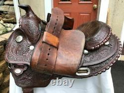 Circle Y Arabian Vintage Saddle Set w Silver Ferruled Headstall Rommel ReinsBC