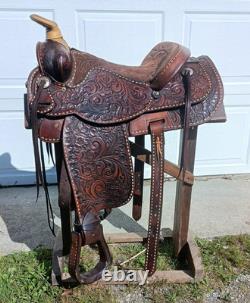 Circle Y Cow Country Western Saddle Buckstitch NICE
