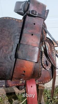 Circle Y Cow Country Western Saddle Buckstitch NICE