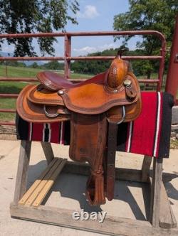Circle Y Cutter Western Saddle 16.5 Inch Brown Leather