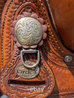 Circle Y Cutter Western Saddle 16.5 Inch Brown Leather
