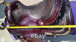 Circle Y Equitation 16 Western Show Saddle With Engraved Silver Plating