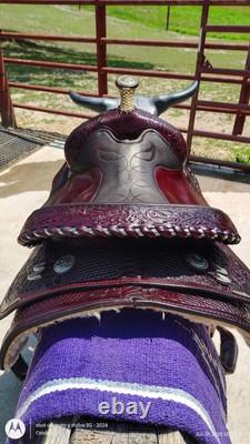 Circle Y Equitation 16 Western Show Saddle With Engraved Silver Plating
