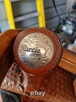 Circle Y Equitation 16 Western Show Saddle with Engraved Silver Accents