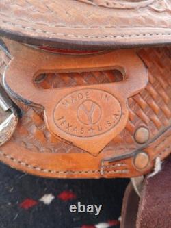 Circle Y Equitation 16 Western Show Saddle with Engraved Silver Accents