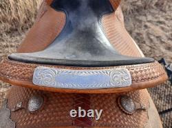Circle Y Equitation 16 Western Show Saddle with Engraved Silver Accents