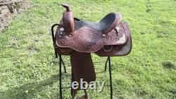 Circle Y Equitation Leather Western Saddle 15.5in Brown Traditional Design