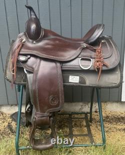 Circle Y Flex-Lite Pleasure/Trail Western Saddle Leather Brown 16 Full QH bars