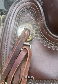 Circle Y Flex-Lite Pleasure/Trail Western Saddle Leather Brown 16 Full QH bars