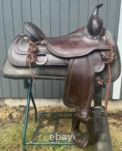 Circle Y Flex-Lite Pleasure/Trail Western Saddle Leather Brown 16 Full QH bars