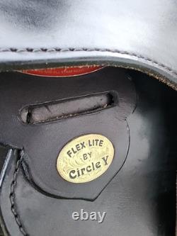 Circle Y Flex Lite Western Saddle. Black With Brass. 16 Inch. X Wide Tree