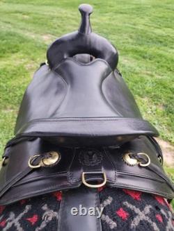 Circle Y Flex Lite Western Saddle. Black With Brass. 16 Inch. X Wide Tree