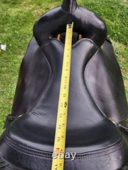 Circle Y Flex Lite Western Saddle. Black With Brass. 16 Inch. X Wide Tree