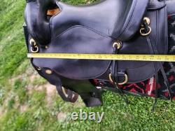 Circle Y Flex Lite Western Saddle. Black With Brass. 16 Inch. X Wide Tree