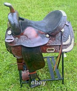 Circle Y Leather Equitation Barrel Saddle Western Trail Show Horse Brown 16 Inch