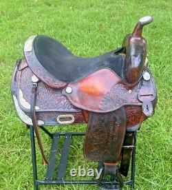 Circle Y Leather Equitation Barrel Saddle Western Trail Show Horse Brown 16 Inch
