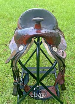 Circle Y Leather Equitation Barrel Saddle Western Trail Show Horse Brown 16 Inch