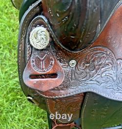 Circle Y Leather Equitation Barrel Saddle Western Trail Show Horse Brown 16 Inch