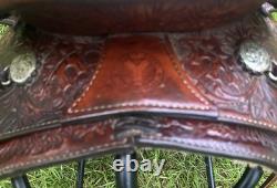 Circle Y Leather Equitation Barrel Saddle Western Trail Show Horse Brown 16 Inch