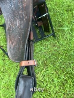 Circle Y Leather Equitation Barrel Saddle Western Trail Show Horse Brown 16 Inch