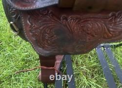 Circle Y Leather Equitation Barrel Saddle Western Trail Show Horse Brown 16 Inch