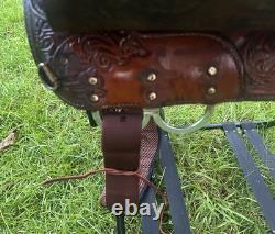 Circle Y Leather Equitation Barrel Saddle Western Trail Show Horse Brown 16 Inch