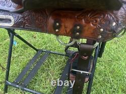 Circle Y Leather Equitation Barrel Saddle Western Trail Show Horse Brown 16 Inch