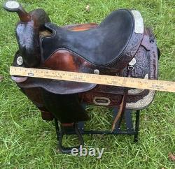 Circle Y Leather Equitation Barrel Saddle Western Trail Show Horse Brown 16 Inch