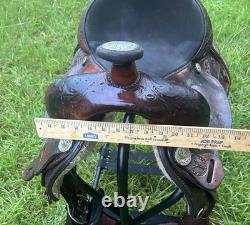 Circle Y Leather Equitation Barrel Saddle Western Trail Show Horse Brown 16 Inch