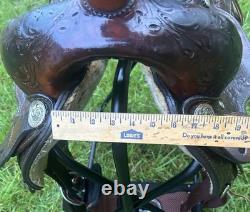 Circle Y Leather Equitation Barrel Saddle Western Trail Show Horse Brown 16 Inch