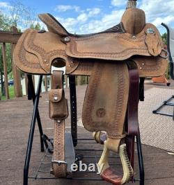 Circle Y, Odessa, 16 in All-Around Suede Leather Western Horse Saddle